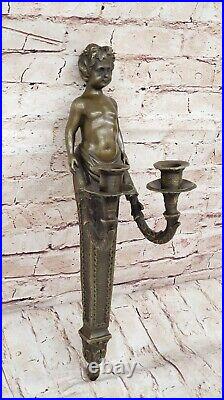 Handcrafted Detailed Wall Mount Bronze Sconce candlesticks Ornate Sculpture Gift