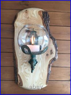 Handmade Wooden Candlestick Lamp Vintage Wall Home Decor Epoxy Resin Art Deco