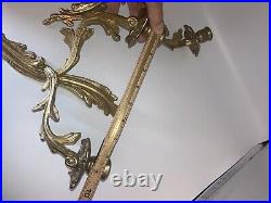 Heavy Brass Candle Holders Candelabra Set 2 Wall Hanging Gorgeous