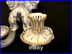 Herend Porcelain Handpainted Waldstein Blue Wall Candle Holder 7878/wb