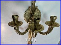 Hollywood Regency Gatco Brass Wall Sconce Candle Holder. Sculpture. Mid Century