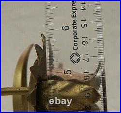 Hollywood Regency Wall Sconce Brass Gold WHEAT Candle Holder 20x14 MCM Vintage