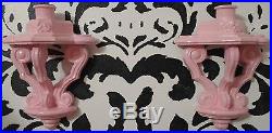 Homco 4 Piece Pink Wall Decor Set Mirror, Shelf & 2 Candle Holders