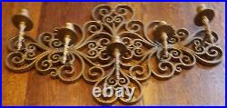 Home Interiors Bronze syroco Five Arm Wall Sconce Candle Holder HOME CO vtg 70's
