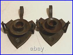 Hugo Berger Wrought-iron Wall Sconces Pair Candle Sticks Early 1900's ah-72