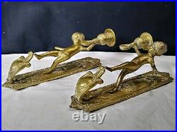 ITALY Antique Brass CHERUB ANGELS Sconces WALL Candle Holders FREE SHIPPING