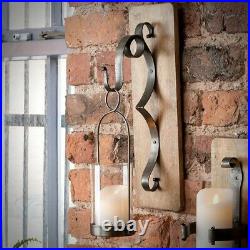 Industrial Style metal WALL HANGING LANTERN pillar candle holder wall sconce