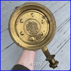 Intriguing Pair of Vintage Brass Round Crimped Wall Sconce Candle Holder Decor