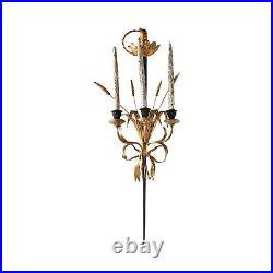 Italian Tole Sword & Wheat Wall Candle Sconce