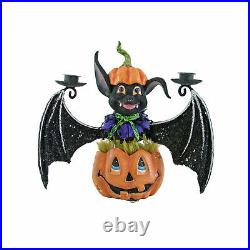 Katherine's Collection Bat Pumpkin Wall Sconce Candle Holder Halloween Decor
