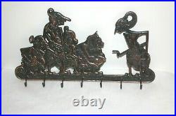 Krisna Indonesia Mythical Hindu Solid Brass Wall Plaque Key Hook Krishna God 13