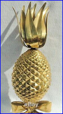 Large 21 Vintage Ethan Allen Brass Figural PINEAPPLE Candle Holder Wall Sconce