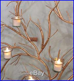 Large 37 Gold Branch Wall Candle Holder Tree Votive Candleabra