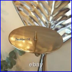 Large Leaf shaped Candle Holder metal gold Finish Wall Sconce 70cm