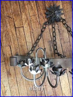 Large Metal Gothic Style Hanging Candle Holder Wall Sconce 10 Candles Unique