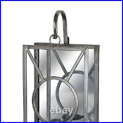 Large Metal & Mirror Wall Sconce Candle Holder