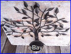 Large Pair Vintage Iron Tree Wall Sconce Home & Garden Pillar Candle Holders