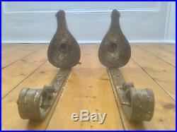 Large Rare Antique Pair of Wall Mounted Ferro Art Candle Holders Prop Display