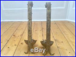 Large Rare Antique Pair of Wall Mounted Ferro Art Candle Holders Prop Display