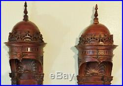 Large Vintage Pair 38 Toscano Ornate European Wall Shelf Sconces Candle Holders