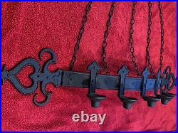 Large Vintage Sexton Metal Candle Wall Sconce, Gothic Castle Dungeon Medieval