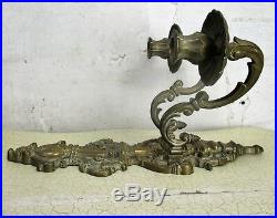 Large Vintage brass Two-Arm Double Wall Sconce Lighting Ornate Candle Holder