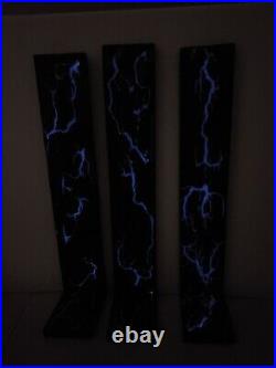 Lichtenberg/ Fractal Burn Wall Hung Candle Holders- Set of 3 with Glow Fill