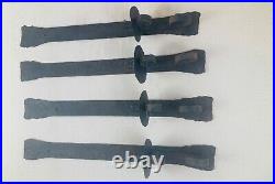 Lot of 4 Vintage Hand Wrought Iron Wall Sconce Candle Holder Black Hammered 19