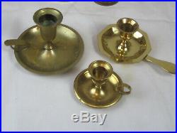 Lot of Solid Brass Candle Sticks, Candle Holders, Candelabra, Wall Sconces