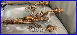 Lovely Bronze Three Candle Holder Wall Sconce