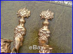 Lovely Decorative Vintage Pair of Wall Hanging Brass Candlesticks Candle Holders