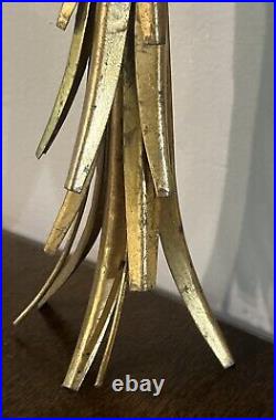 MCM S. Salvadori Gilt Metal Wheat Scheaf Candle Holder Wall Sconce 23