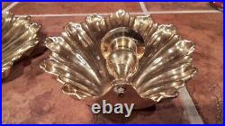 MOTTAHEDEH Vintage Pair of Scalloped Candelabra Wall Sconces Hollywood Regency