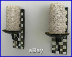 MY OWN HP Pair of Courtly Candle Holder Wall Sconces with MacKenzie-Child Napkins