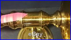 Maitland Smith Pair of Brass Wall Sconce CandleHolders witho Hurricane Glass RARE