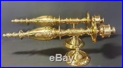 Maitland Smith Pair of Brass Wall Sconce CandleHolders witho Hurricane Glass RARE
