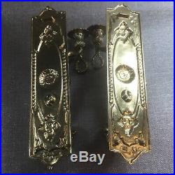 Matching Pair Rare Vintage/Antique Lancini Brass Cherub Wall Candle Holders WS
