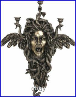 Medusa Greek Mythology Gorgon Cold Cast Bronze wall mounted candle holder 61.5