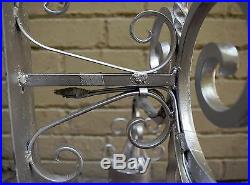 Metal Candle Holder Large Wall Sconces Electric Silver Gothic Cross Set 2
