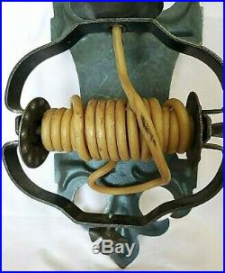 Metal Wall Hung Rope Candle Holder Antique Primitive Handmade Sheet Metal Sconce