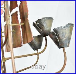 Mid Century Brutalist Copper Torch Cut Candle Holder Wall Sconce Art Sculpture