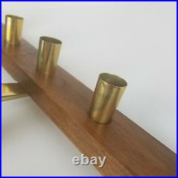Mid Century Candle Holder Wall Sconce Candlestick Brass Wood Westwood Vtg