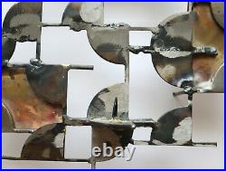 Mid-Century Modern Brutalist Metal Wall Art Sculpture Wall Sconce Candle Holder