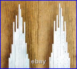 Mid-century Modern Skyscraper Candle Sconces Abstract Metal Wall Art Sculptures