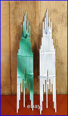 Mid-century Modern Skyscraper Candle Sconces Abstract Metal Wall Art Sculptures