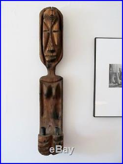 Midcentury WITCO Wilrongo TIKI Modern Wood Wall Sculpture Candle Holder