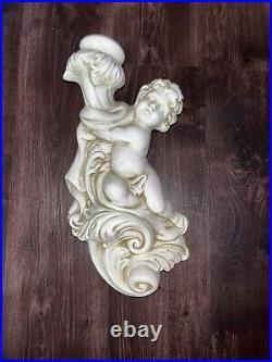 (Mint Condition) Vintage 1960s Cherub Wall Candle Holders Angels