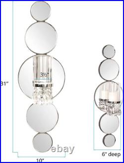 Mirrored Wall Sconce Accent Piece Candle Holder Home Décor Wall Decorations for