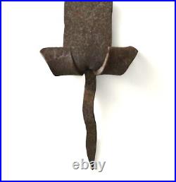 Mission Cross Iron Wall Sconce, Mexican Southwest Gothic Medieval Rusted