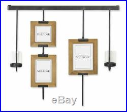 Modern Wall Frame with Candle Holder 28.5 x 28H Iron/Wood
